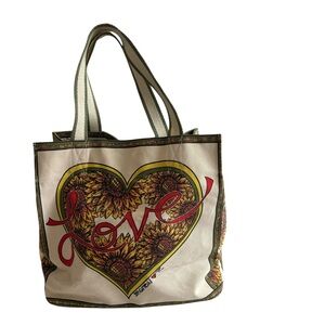 Brighton Love Something Wonderful Sunflower Canvas Shopper Tote Beach Bag.